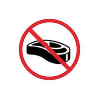 prohibited and dangerous signs. no meat. it is forbidden to eat meat here vector