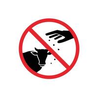 prohibited and danger signs. do not feed livestock. prohibited from feeding animals vector