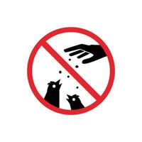prohibited and danger signs. do not feed poultry. prohibited from feeding animals vector