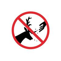 prohibited and dangerous signs. do not feed the deer. it is forbidden to feed animals vector