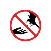 prohibited and danger signs. do not feed the birds. it is forbidden to feed vector