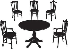 chairs and tables set vector