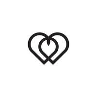 Timeless Love Symbol, Interwoven Heart, line art design vector