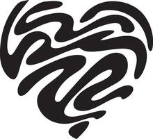 a black and white heart with swirls in it vector