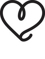 a black and white heart shape with a loop in it vector