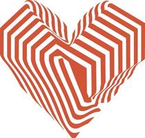 a heart shaped design with stripes vector
