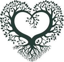 a tree in the shape of a heart vector