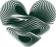 a heart shaped design with waves vector