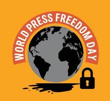 World Press Freedom Day greeting featuring a globe. Symbolizing global media freedom and the importance of free speech. Ideal for awareness campaigns and celebration posters vector