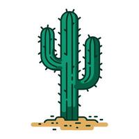 Cactus icon. Dry exotic plant with spines, symbolizing desert vegetation. Simple flat illustration, perfect for nature or southwestern themes vector