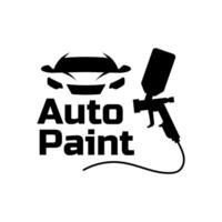 Auto paint logo with a car and spray gun vector