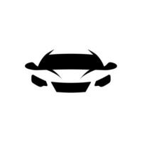 A black and white silhouette of a car vector