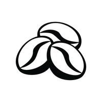 A black and white illustration of coffee beans vector