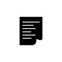 A black and white icon of a document vector