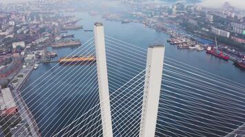 Beautiful aerial view from a drone of a Golden bridge video