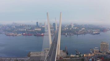 Beautiful aerial view from a drone of a Golden bridge video