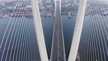 Beautiful aerial view from a drone of a Golden bridge video