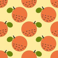 Modern art minimalist style oranges seamless pattern. Perfect for banner, textile, fabric, paper, label, sale. Hand drawn illustration. vector