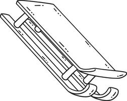 Sledge Isolated Coloring Page for Kids vector
