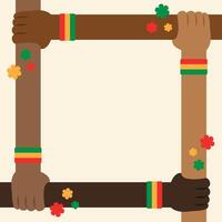 Juneteenth Poster Template Square Frame Background vector