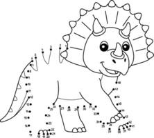 Dot to Dot Triceratops Dinosaur Animal Isolated vector