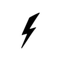 A black and white lightning bolt icon on a white background vector