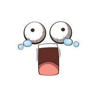 funny cartoon emoji frightened expression vector