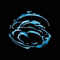 blue whirl cartoon effect element vector