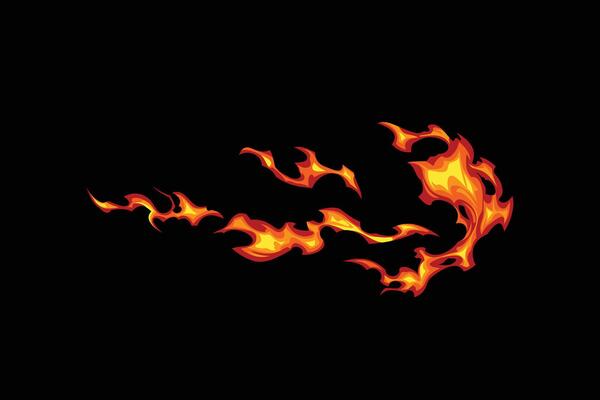 blazing flame fire cartoon effect