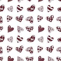 Hearts Seamless Pattern, different shapes hearts, love, romantic, amour pattern vector