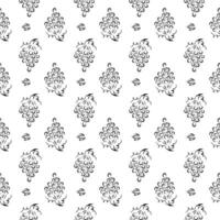Grapes Seamless Pattern, cluster of grapes monochrome pattern, grapes with roses vector