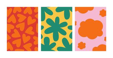 Collection of backgrounds with simple and fun patterns. Abstract colorful backgrounds for cards, posters, covers, banners or branding. vector