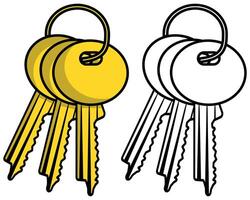 Set of keys new house or car buying element, Security Concept isolated on a white background vector