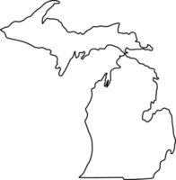 Michigan Outline U.S. state map icon design vector