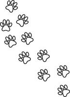 Outline Paw Print Design On White Background vector