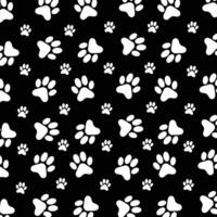 Paw Prints Pattern With Black And White Color vector