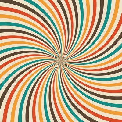 Colorful Retro Spiral Background with Hypnotic Swirl Pattern for Vintage and Psychedelic Design Themes