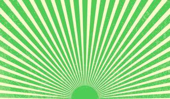 Retro Green Sunburst Background with Radiating Stripes and Grunge Texture for Vintage Design Projects vector