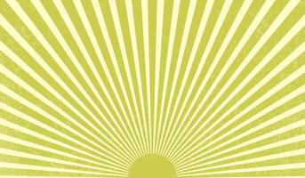 Vintage Yellow Sunburst Background with Radiating Stripes and Grunge Texture for Retro Design Projects vector