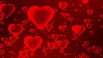 Animated love heart particle flying upwards, red heart symbol animation suitable for motion graphics with themes of romance, affection, marriage and love stories. video
