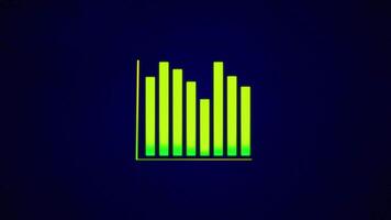 Animated progress chart in realistic screen style, up and down graph animation suitable for presentations about business development, sales graphs and income analysis. video