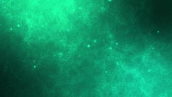 Green flash galaxy background animation with flying particles, animated aurora background suitable for motion graphics about science, outer space, astronauts, and abstract backgrounds. video