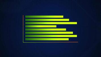 Business infographic animation on dark blue background, animated progress chart suitable for motion graphics about business development, market conditions and trend analysis. video