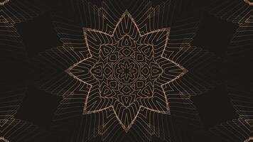 Elegant Gold Mandala Design on Dark Background, A sophisticated and intricate mandala design in gold lines on a dark background. video
