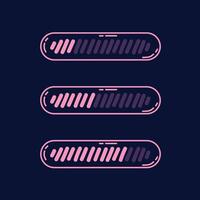 Loading bar in pink color on dark background. Doodle progress element. Hand drawn sketch. vector