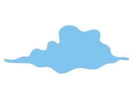 Blue Cloud Silhouette on Isolated White Background. Concept of Weather Symbols, Sky Elements, Minimalist Nature Art, Simple Cloud Design, Graphic Illustration for Weather Icons vector