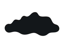 Black Cloud Silhouette Isolated on White Background. Concept of Weather Icon, Minimalist Style, Cloud Shape, Graphic Element, Atmospheric Design, Simple Illustration for Print and Design vector
