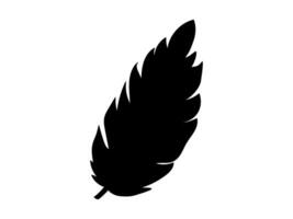 Black Silhouette of Feather Isolated on White Background. Concept of Nature Art, Bird Symbol, Elegant Design, Minimalist Illustration. Perfect for Graphic Design and Print Elements vector