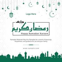 Happy ramadan kareem post template for social media vector