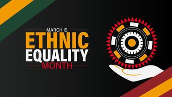 Celebrating Inclusivity and Equal Rights Ethnic Equality Month, background banner or poster design template. observed every year in February. Holiday concept. Use to any Template, card vector